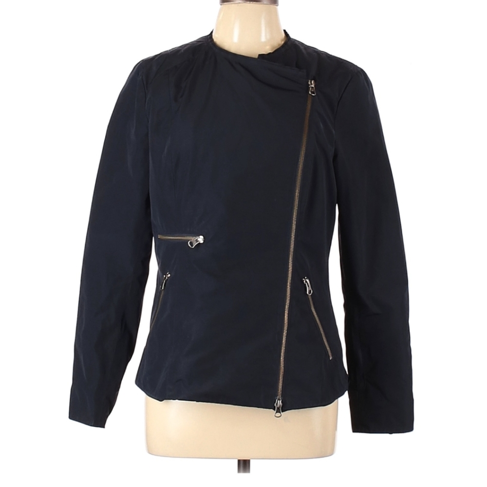 Elizabeth Roberts moto jacket taffeta rain‎ jacket size XS